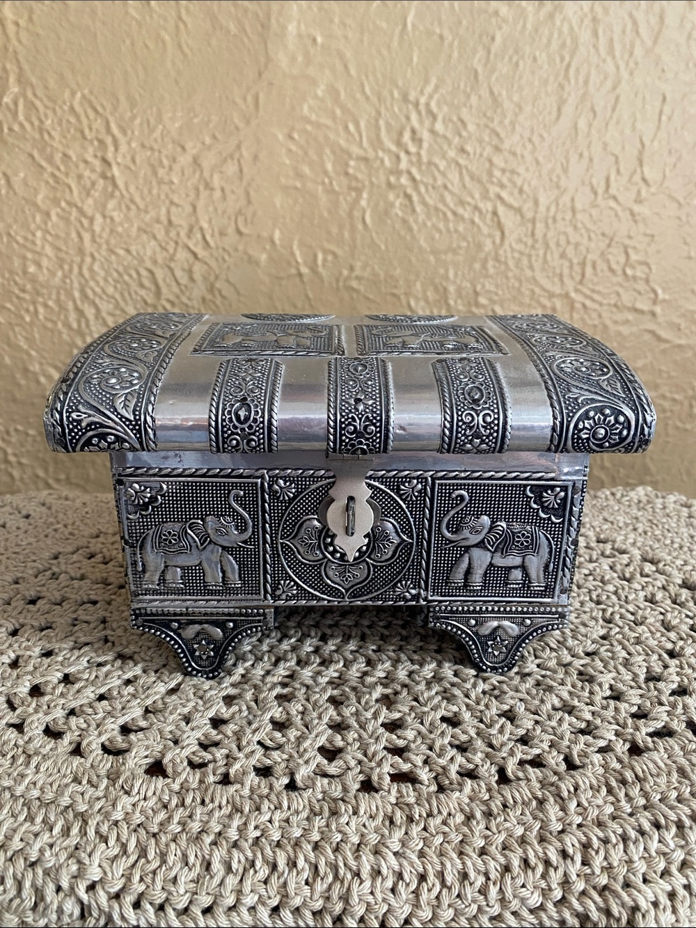 🩶Vintage 🩶Elephant Jewelry Box 🇮🇳Made in India🇮🇳
